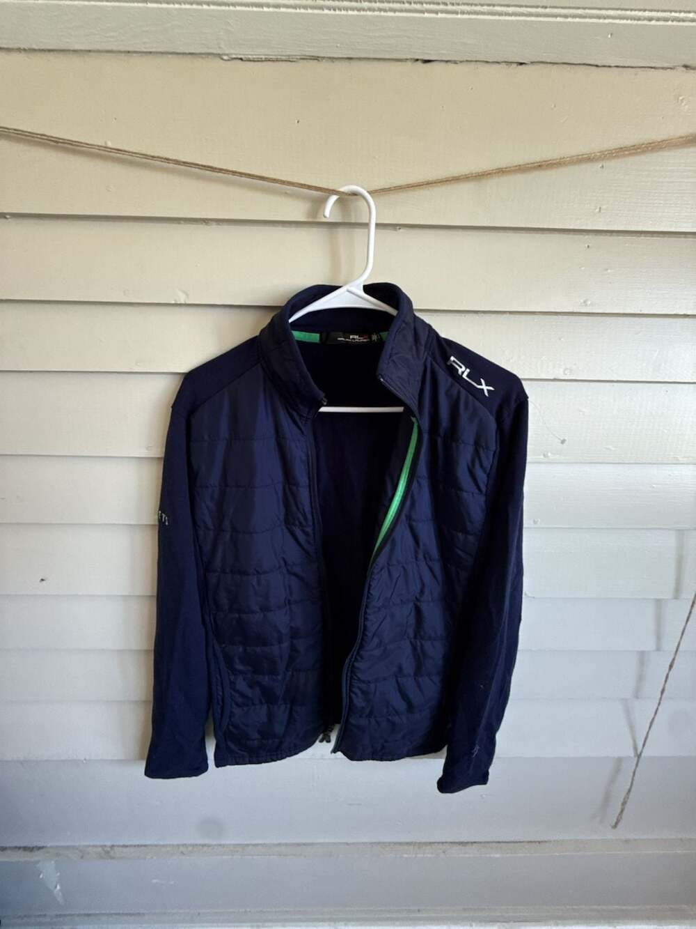 RLX Ralph Lauren NetJets Hybrid Quilted Full Zip Jacket Navy Blue Men's Size S